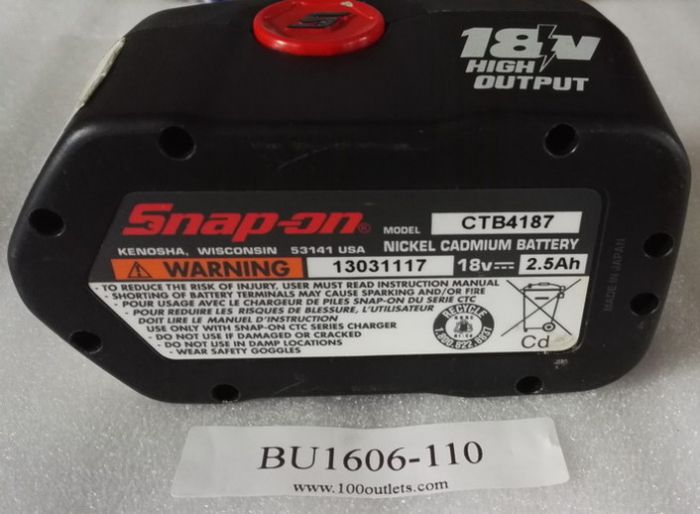 Snap-on CTB4187 Ni-Cd Battery 18V  Original spare on 