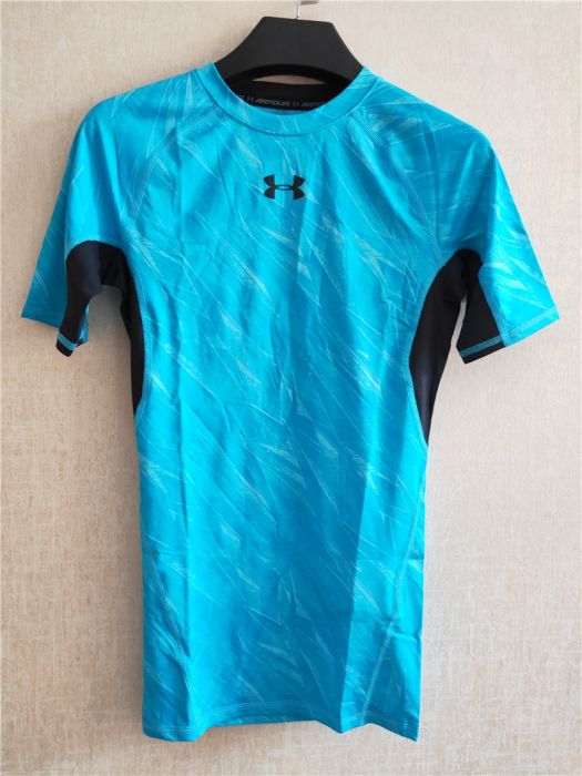 Under Armour Men's UA HeatGear Armour Printed Short Sleeve Compression Shirt  1257477 S SKY BLUE on