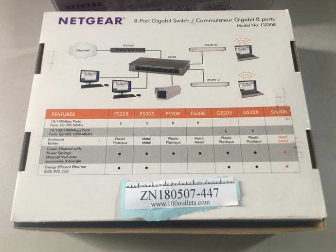  Netgear 8Port Switch 10/100/1000 GS 308 : Electronics